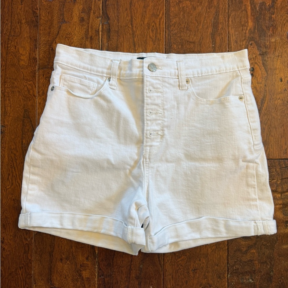 Banana Republic High Waist Button Fly Black Jean Denim Shorts Women's Size 8/29 - Picture 2 of 8